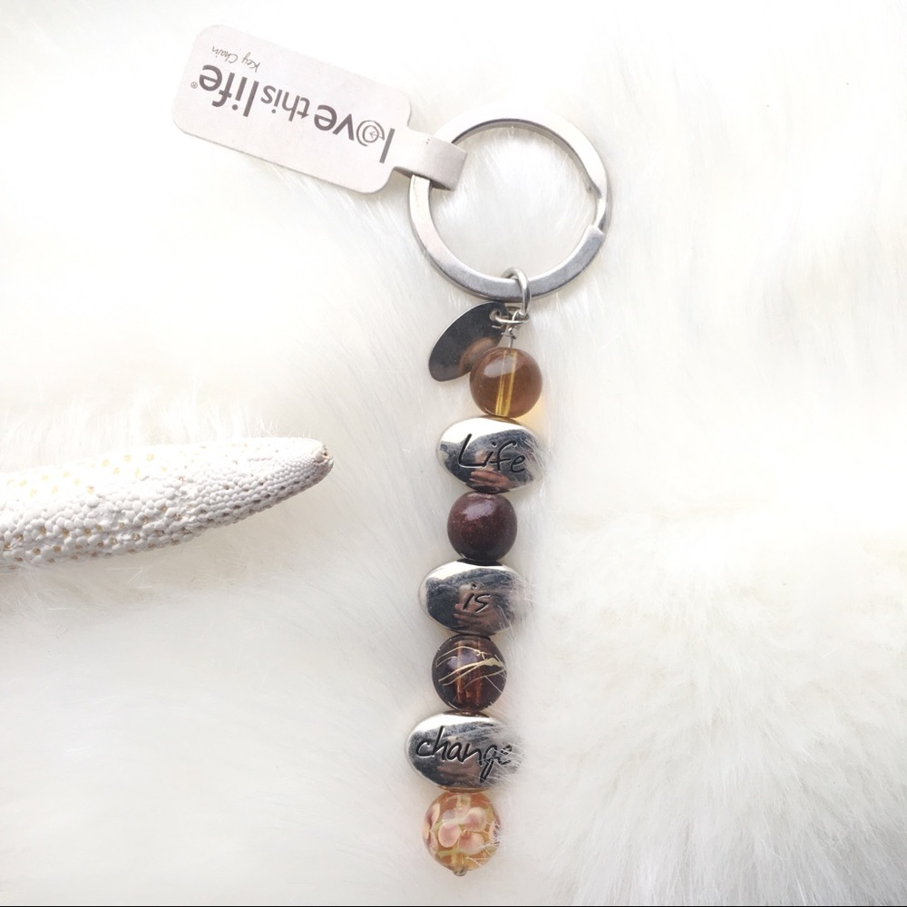 Love This Life • Life is Change Beaded Key Chain